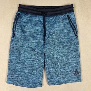 Akademiks STADM Fleece Athletic Shorts Mens M Elastic Waist w Drawstring Blue